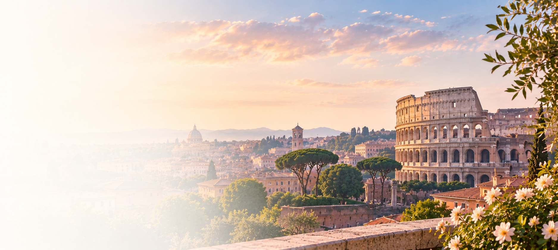 Roma e Coliseu — psicoterapia online para brasileiros na Itália