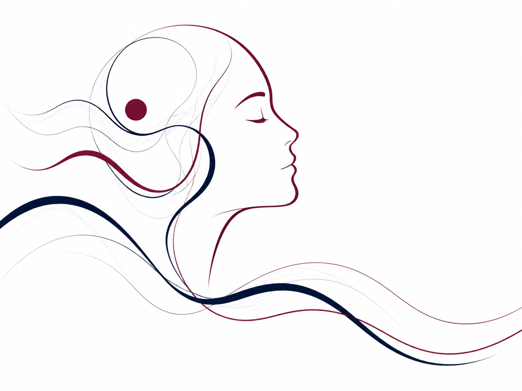 Ilustração abstrata de ondas suaves formando um coração em tons de vinho